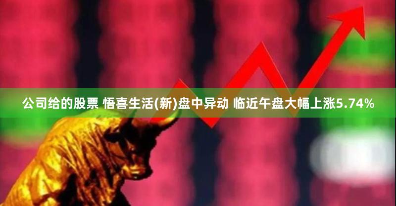 公司给的股票 悟喜生活(新)盘中异动 临近午盘大幅上涨5.74%